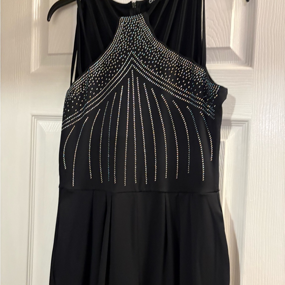 Black jumpsuit.
